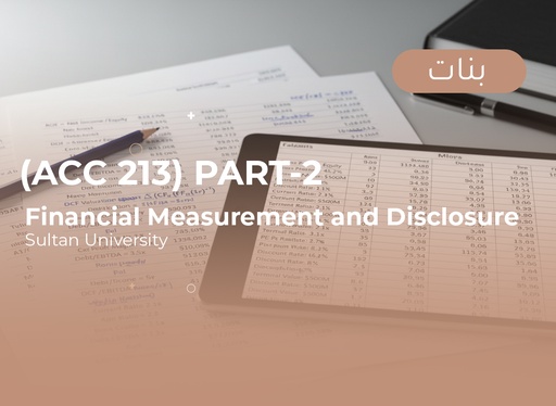 Sultan University Financial Measurement and Disclosure (ACC213) Part 2 - Female