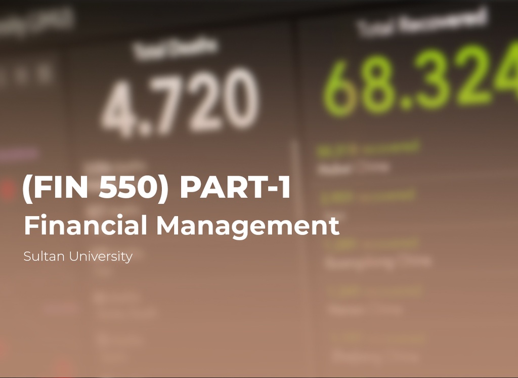 Sultan University Financial Management (FIN550) Part 1